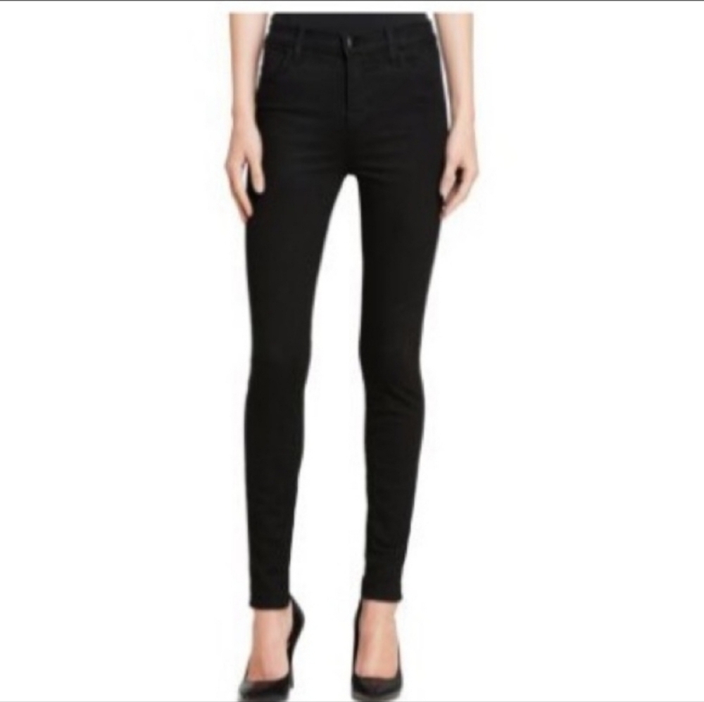 J Brand Maria High-Rise Skinny Jeans in Vanity Black